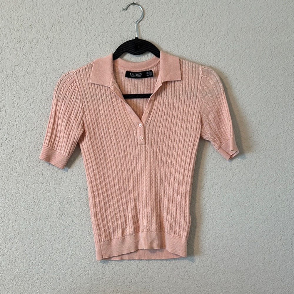 Ralph Lauren Black Label Pink Knit Top